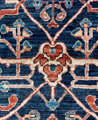Adorn Hand Woven Rugs Serapi M0103 80 Rug Collection In Blue