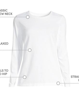Women's Relaxed Supima Cotton Long Sleeve Crew Neck T-Shirt