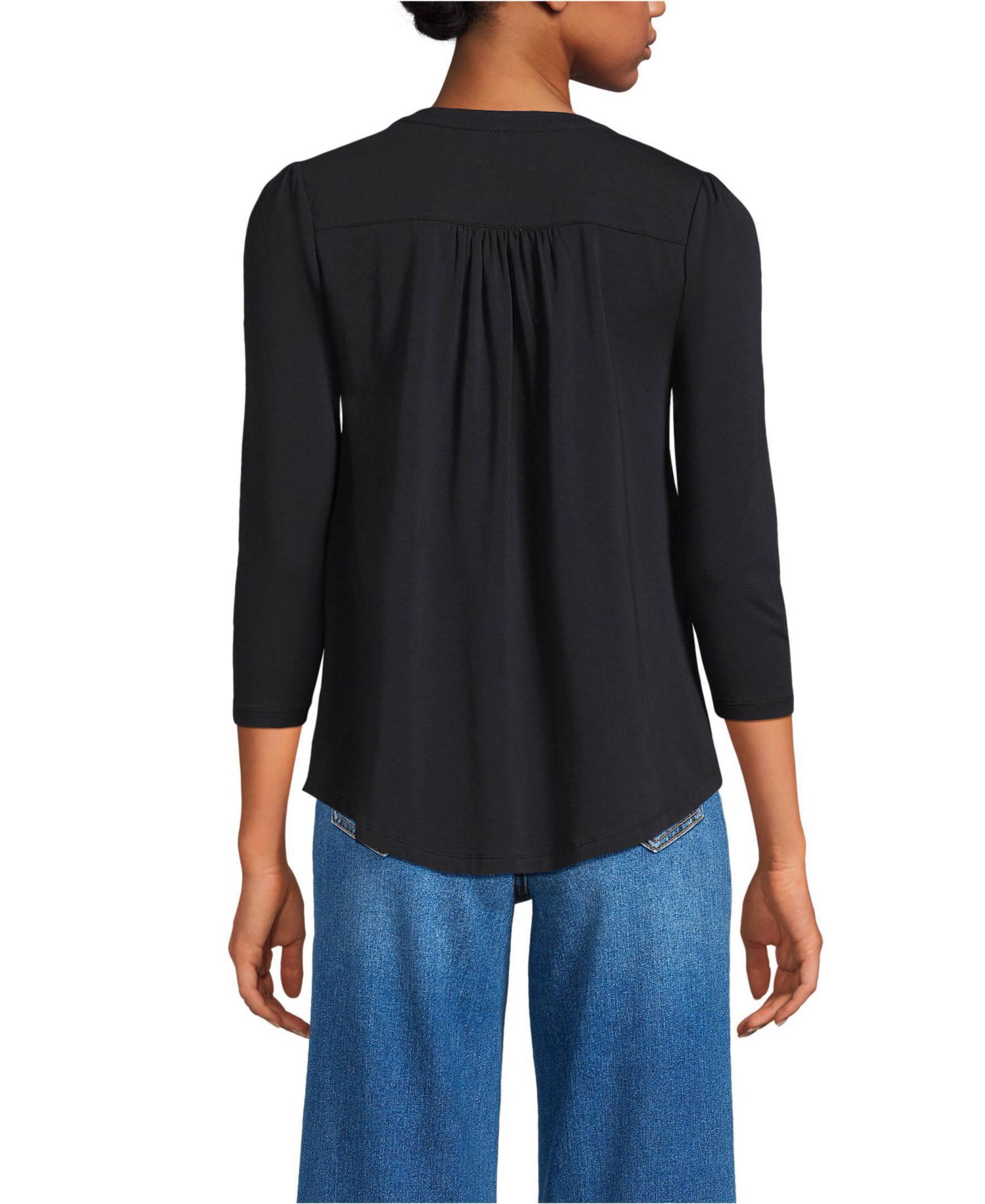 Women's 3/4 Sleeve Lightweight Jersey Embellished Top