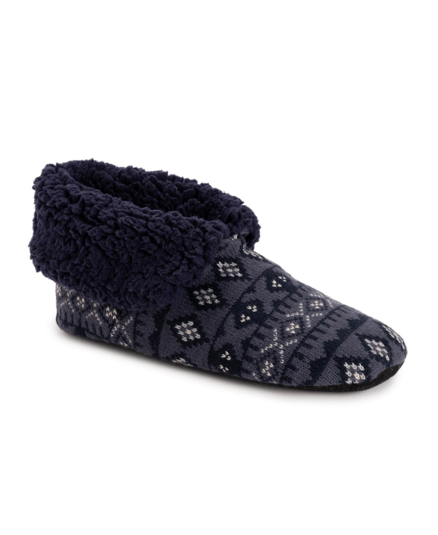 Мужские тапочки MUK LUKS Knit Bootie Slipper, цвет: Синий — фото 1