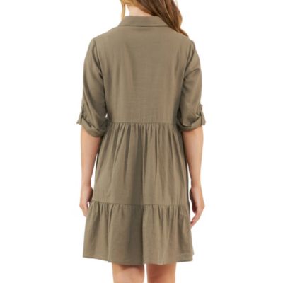 Maternity Adel Button Linen Dress