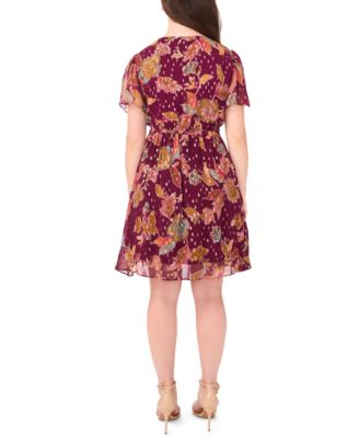 Petite Short Sleeves Knee Length Dress