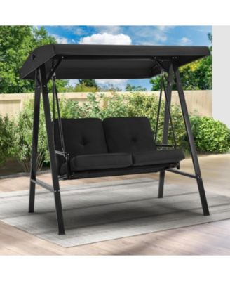2-Seat Porch Swings with Adjustable Canopy