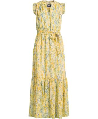Women's Chiffon Maxi Dress with Ruffle Detail