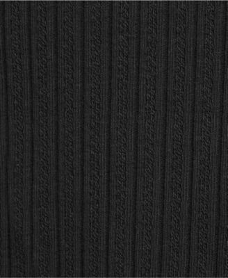 Women's Plus Size Sleeveless Pointelle Rib Boat Neck Tank