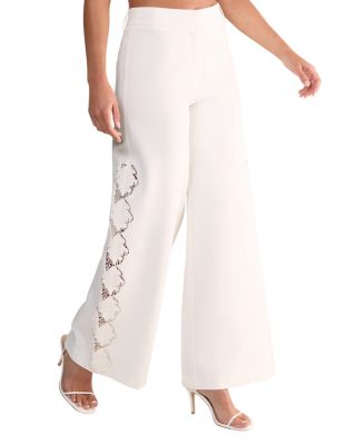 Women's Cutwork Side Tailored Wide Leg Pants