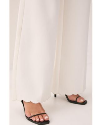 Women's Embroidered Tailored Wide Leg Pants