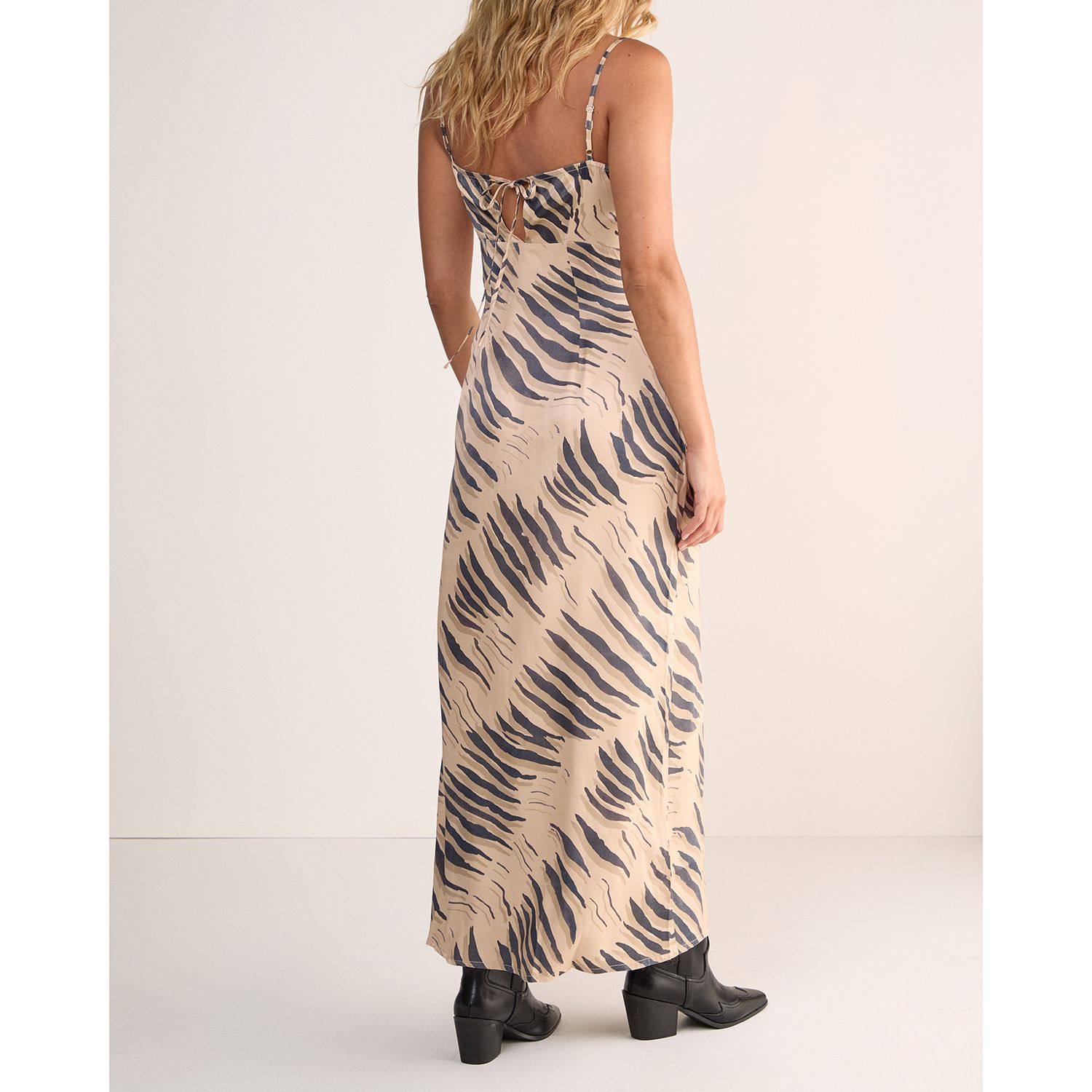 Women's Cowl Back Strappy Maxi Dress