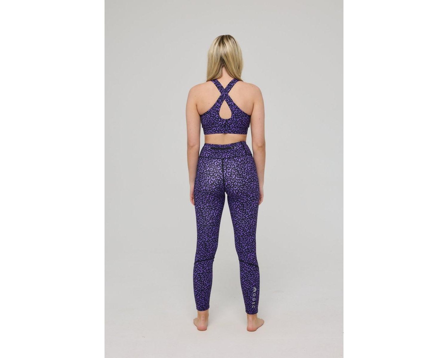 Women's Infinite High Waisted Leggings - Purple Leopard
