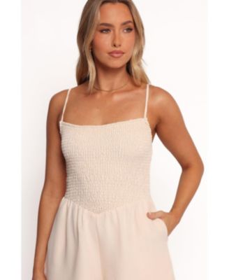 Women's Alaric Shirred Romper - Cream