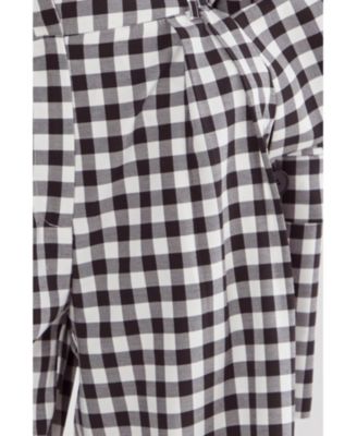 Women's Gingham Tailored Wide Leg Pants