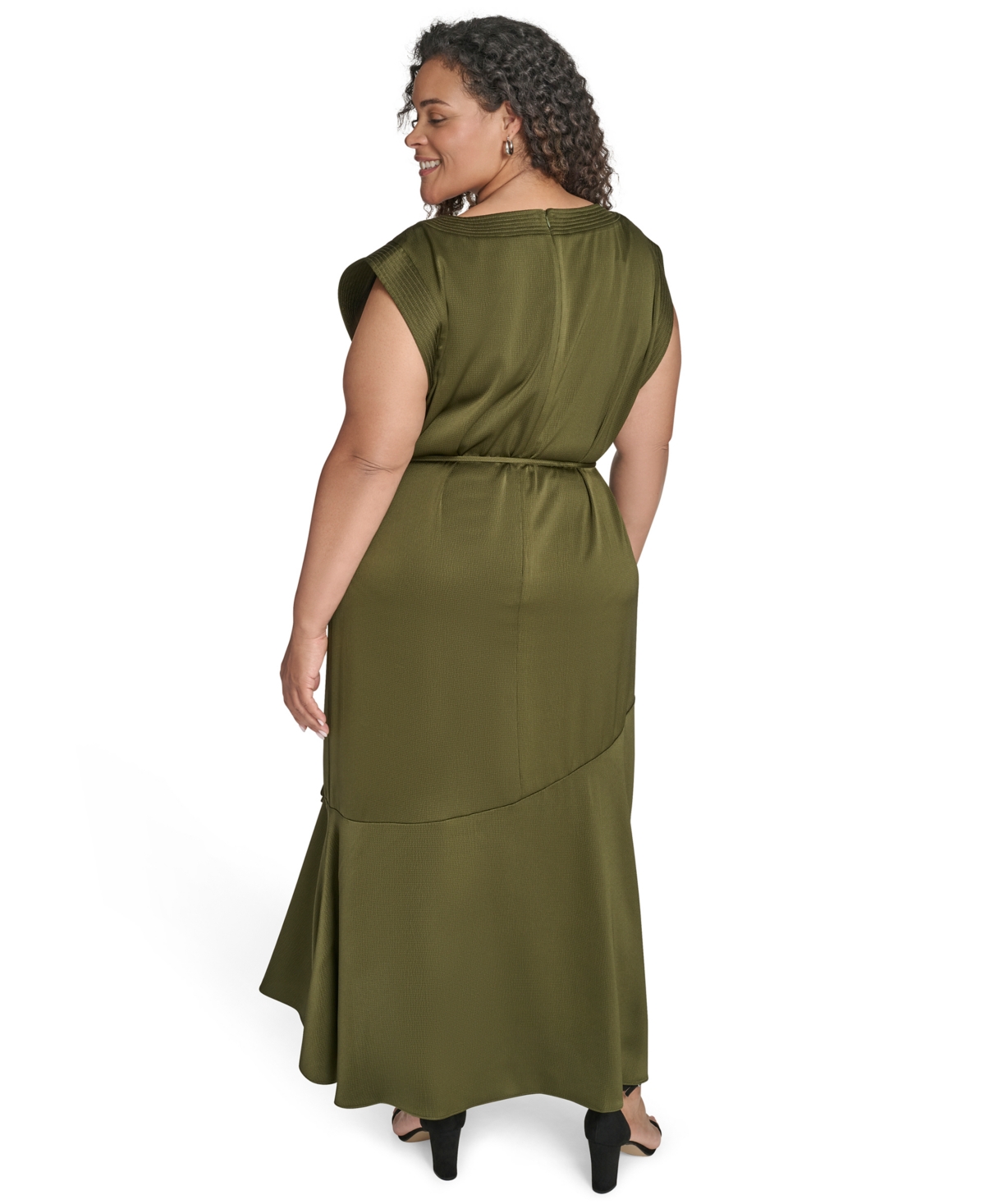 Vince Camuto Plus Size Cap Sleeve Midi Dress In Green