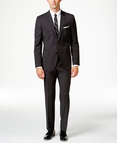 HUGO by Hugo Boss Men's Charcoal Slim-Fit Suit Separates