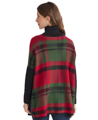 Women's Plaid Turtle Neck Sweater