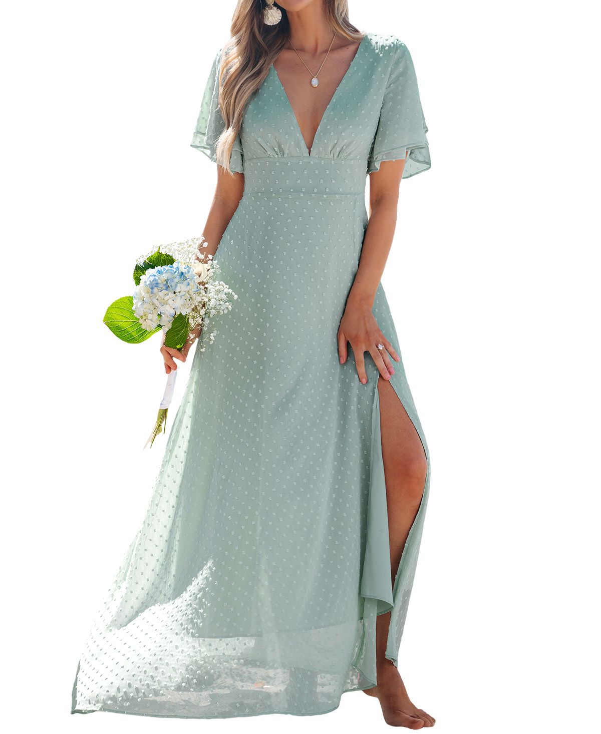 Cupshe Women's Misty Sage Green Maxi Beach Dress