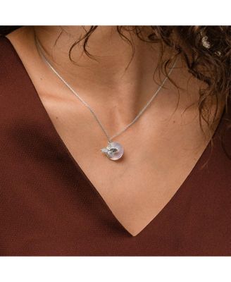 Sterling Silver 18k Gold Plated Bee Cultured Pearl Necklace & Earrings Set