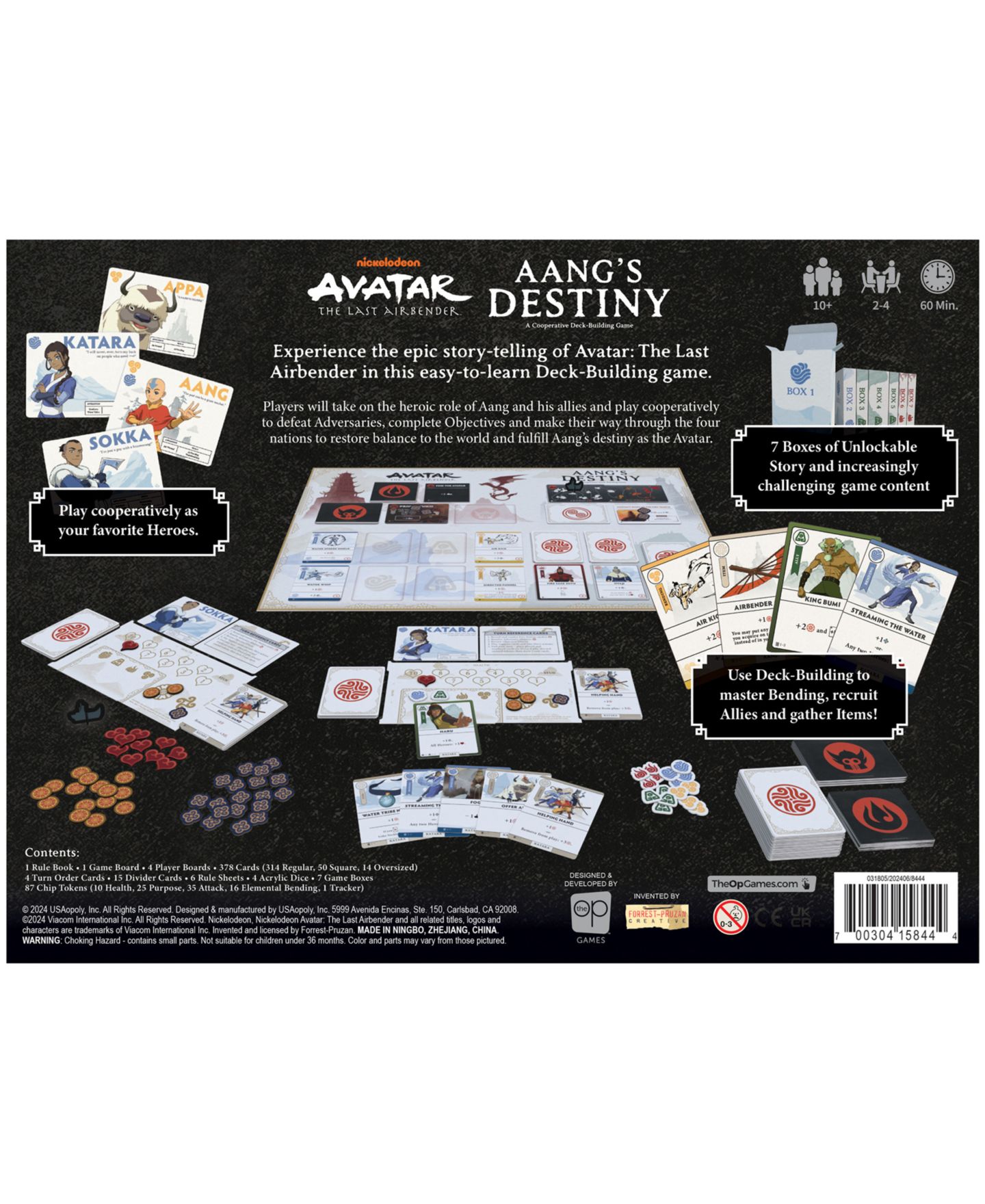 Детская настольная игра USAopoly Opoly Cooperative Deck-Building Aang's Destiny Board Game, Ages 10+ — фото 8