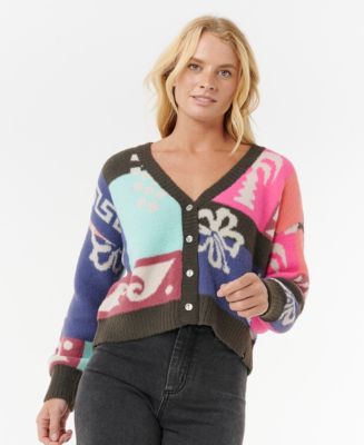 Rip Curl Women's Keepsakes Jacquard Long Sleeve Cardigan Sweater