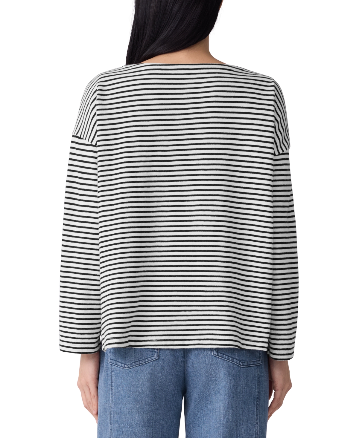 Eileen Fisher Women's Striped Top In Black