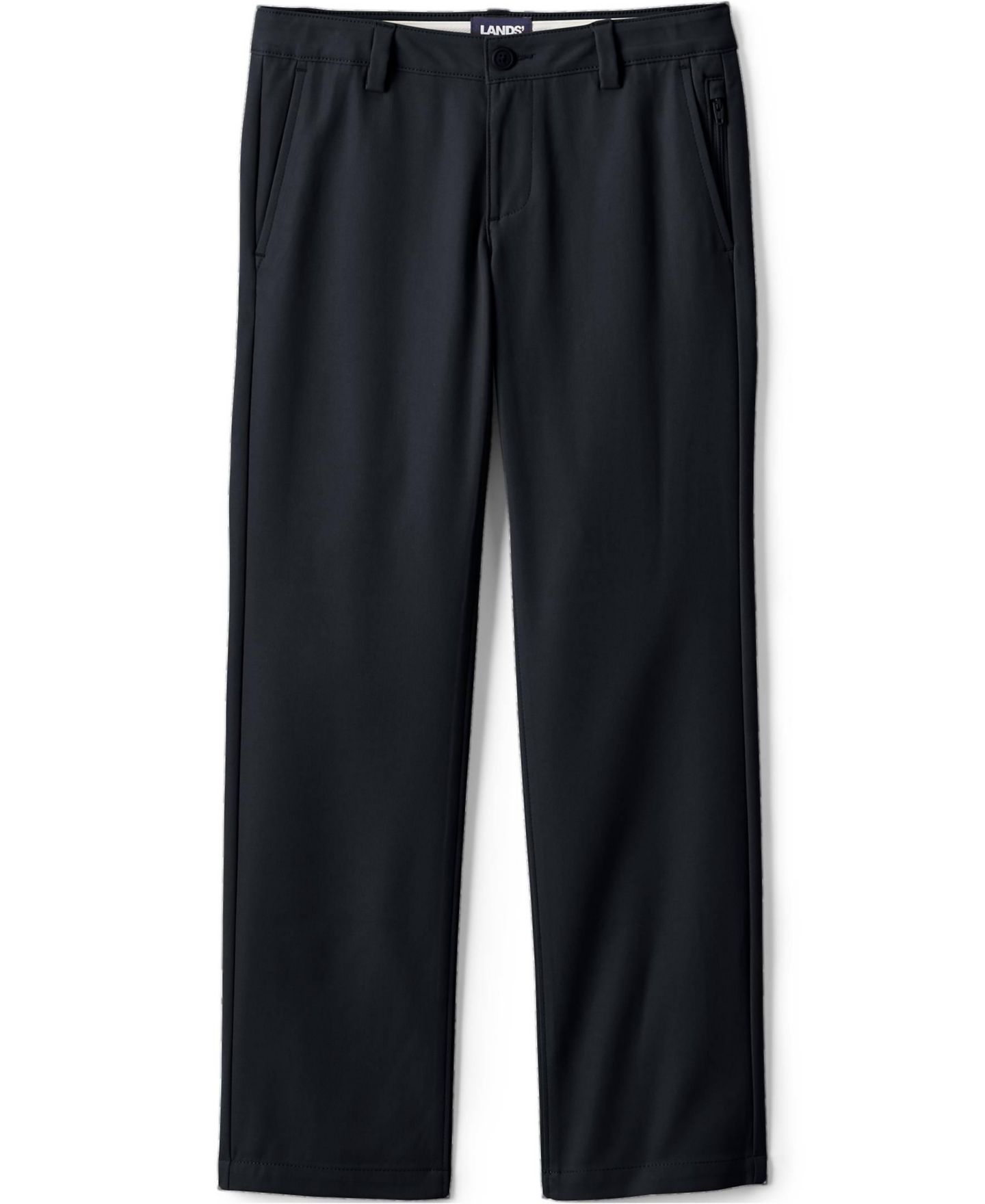 Брюки Lands' End Active Performance Chino для девочек, цвет: Чёрный — фото 4