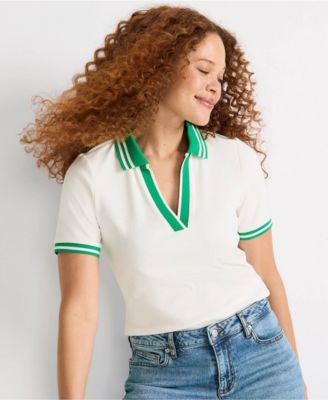 Women's Wide Rib Polo Shirt