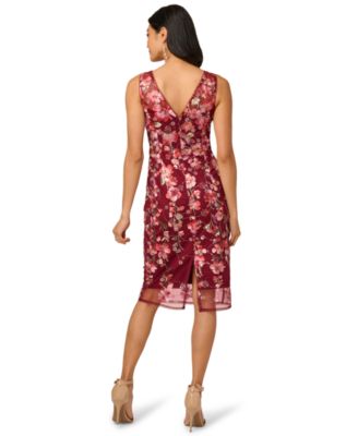 Women's Embroidered Floral Midi Dress