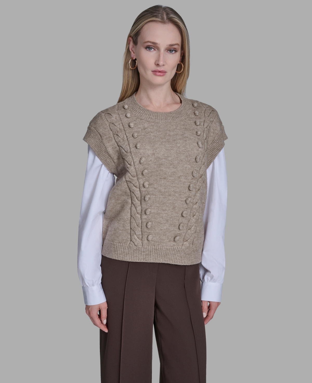 Bcbg Women's Pull-on Sweater Vest In Gray