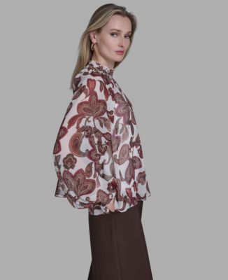 Women's Smocked High Neck Top