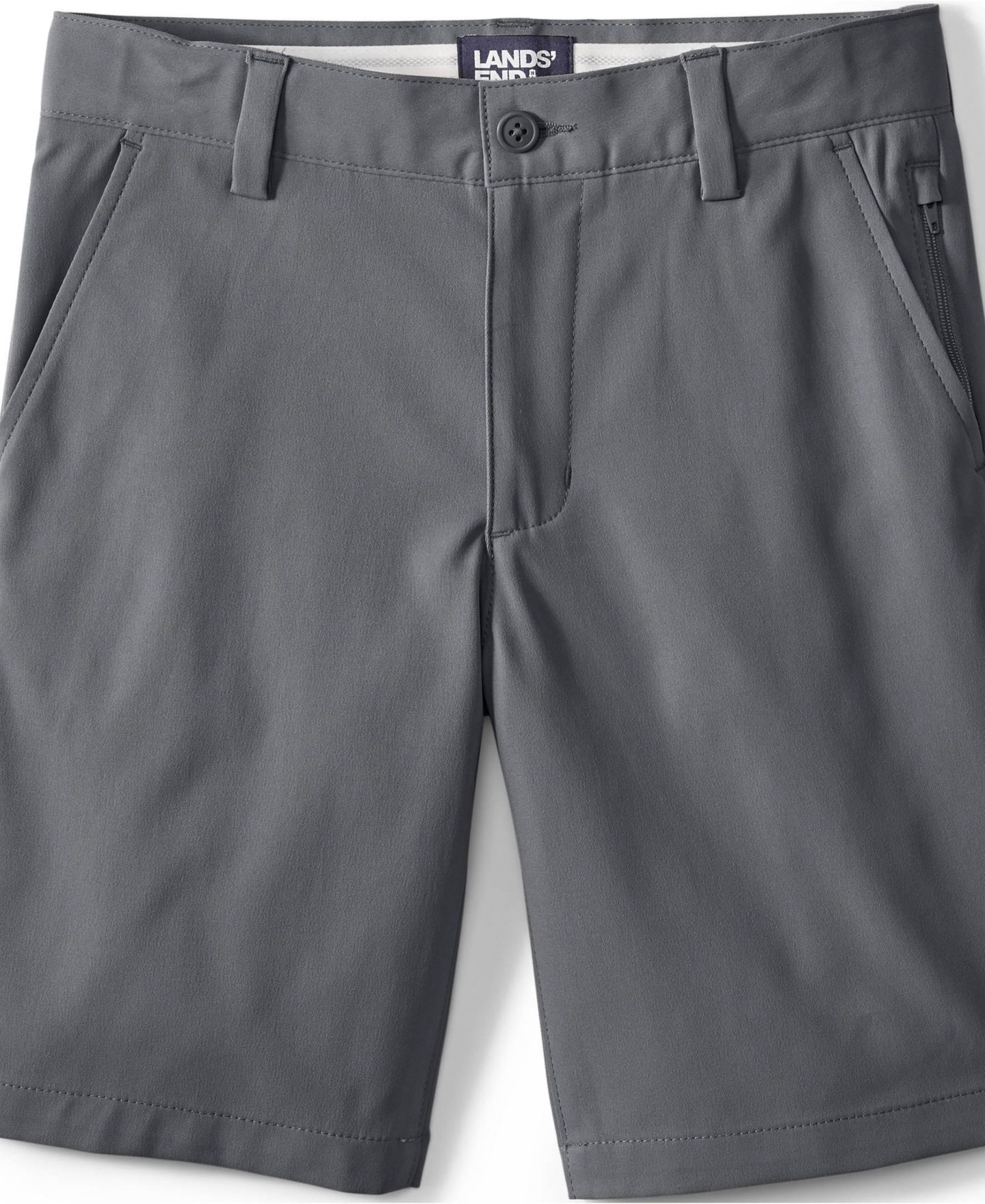 Шорты Lands' End Classic Active Performance Chino Shorts для мальчиков, цвет: Серый — фото 4