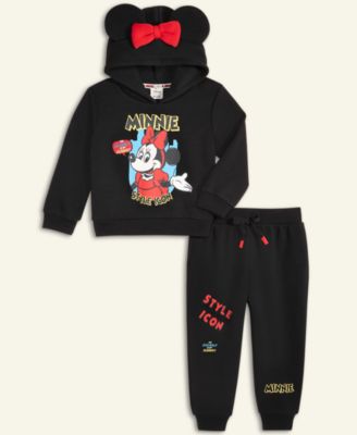 Disney | Macy's - Toddler Girls Minnie Mouse Fleece Hoodie & Jogger Pant Set