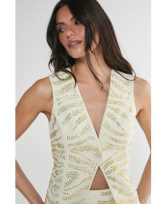 Women's Zebra V-Neck Tailored Vest