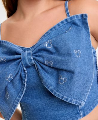 Plus Size Denim Minnie Mouse Bow Top Embellished with Crystals by Swarovski&reg;, Macy's Exclusive