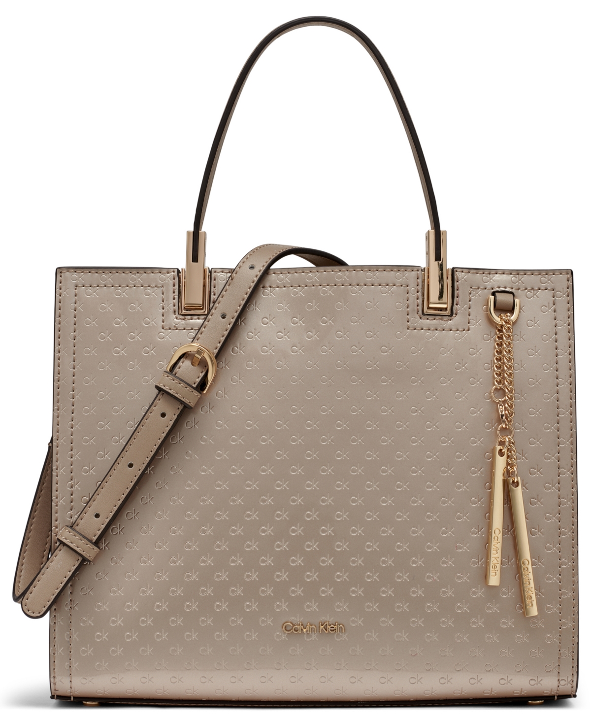 Calvin Klein Women's Verne Small Satchel Bag In Silver