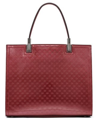 Verne Signature Embossed Convertible Satchel with Charm