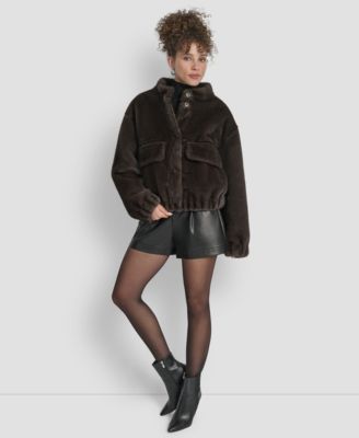 Women's Collar Neck Bomber Coat