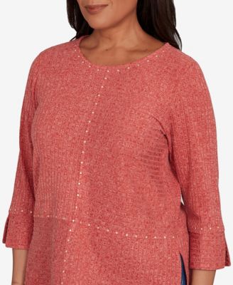Women's Sunset Canyon Embellished Spliced Solid Top