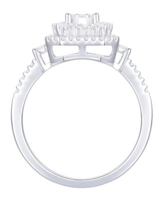 Diamond Baguette & Round Ring (1/2 ct. t.w.) in 14K White Gold (also in 14K Yellow Gold)