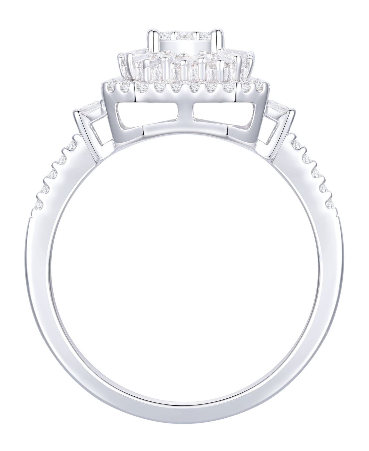 Diamond Baguette & Round Ring (1/2 ct. t.w.) in 14K White Gold (also in 14K Yellow Gold)