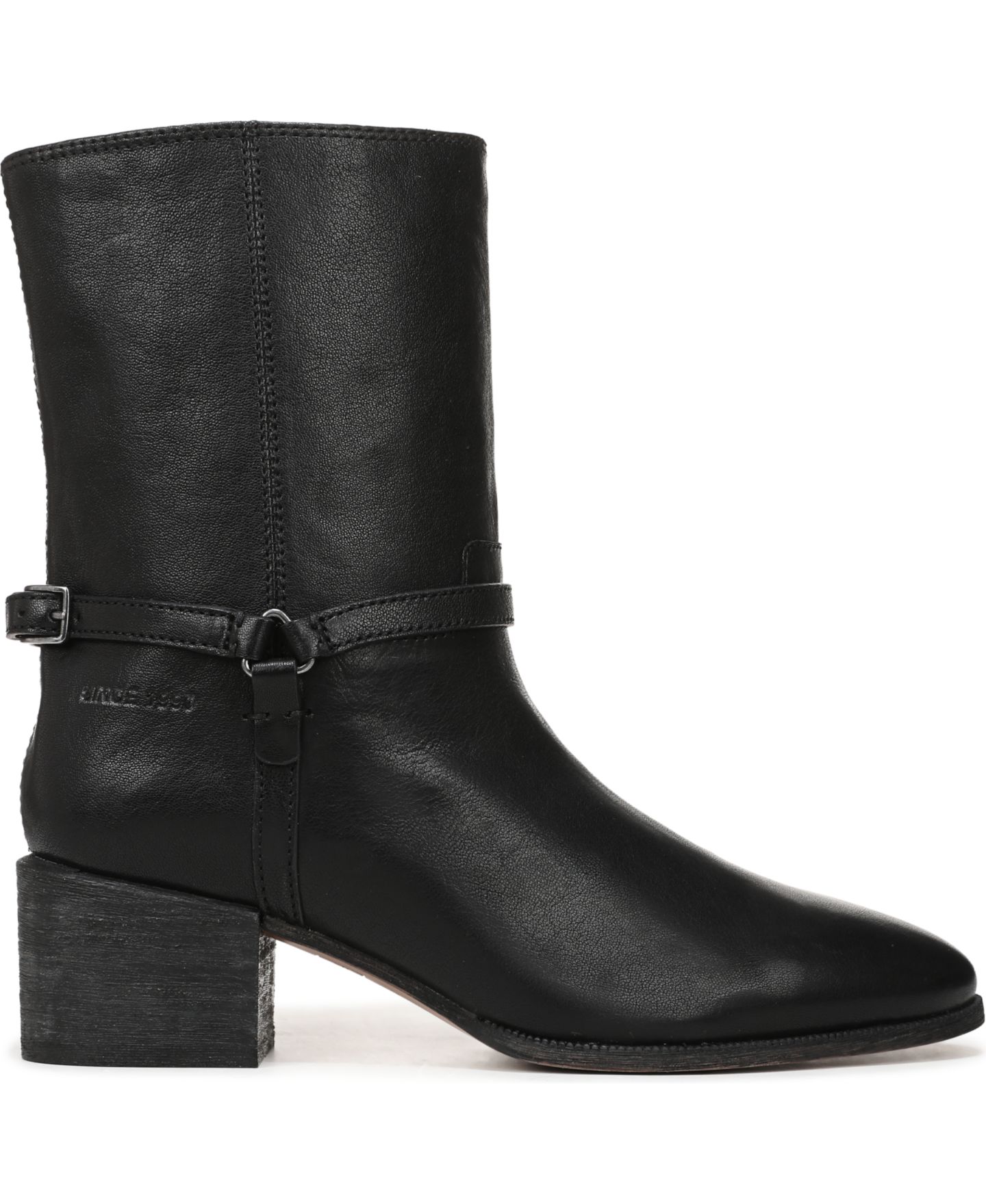 Женские ботинки Franco Sarto Kian Round Toe Pull On Short, цвет: Чёрный кожаный — фото 2