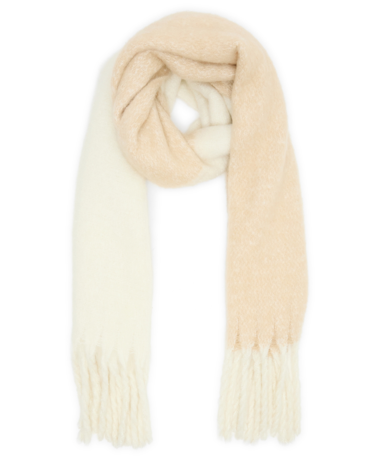 Steve Madden Women's Fringe Lofty Two-tone Scarf In White