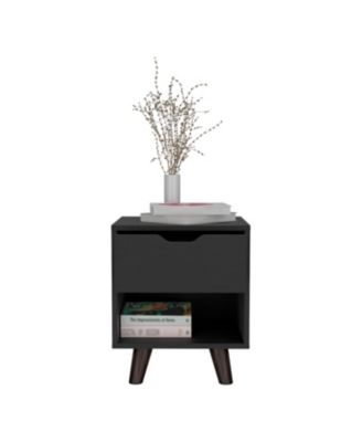 Storage Cabinet NightStand End Table with Wooden Legs