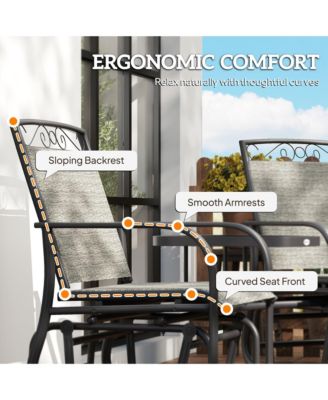2-Person Outdoor Glider Chair with Table for Garden