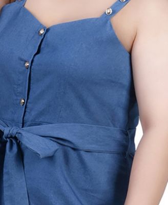 Plus Size Sweetheart Chambray Sun Dress