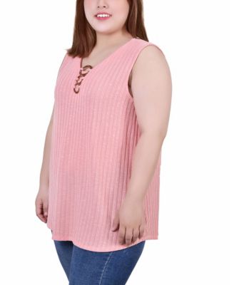 Plus Size Sleeveless Rib Top