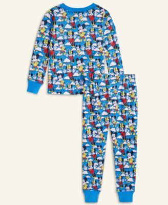 Toddler 2T-4T Mickey Mouse & Minnie Mouse Parade Balloon Knit Pajamas Set, Macy's Exclusive