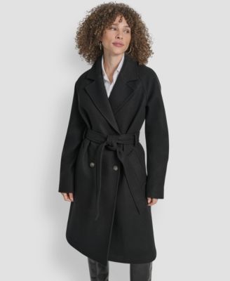 Petite Belted Notch Collar Coat