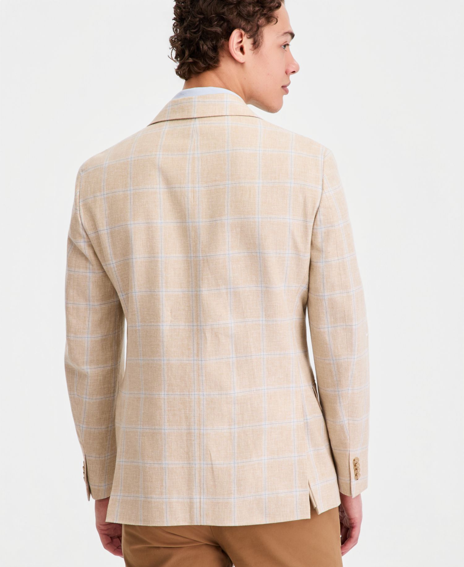 Мужская спортивная куртка Windowpane из льняной ткани современного покроя