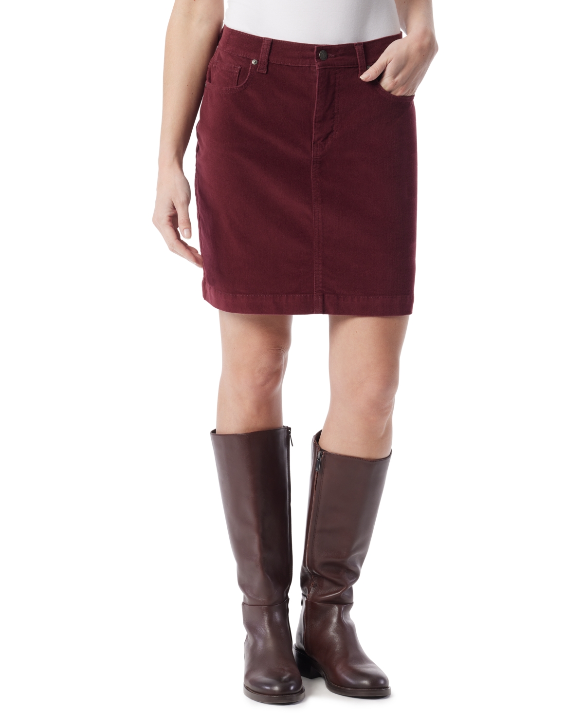 Gloria Vanderbilt Women's Cord Mini Skirt In Brown