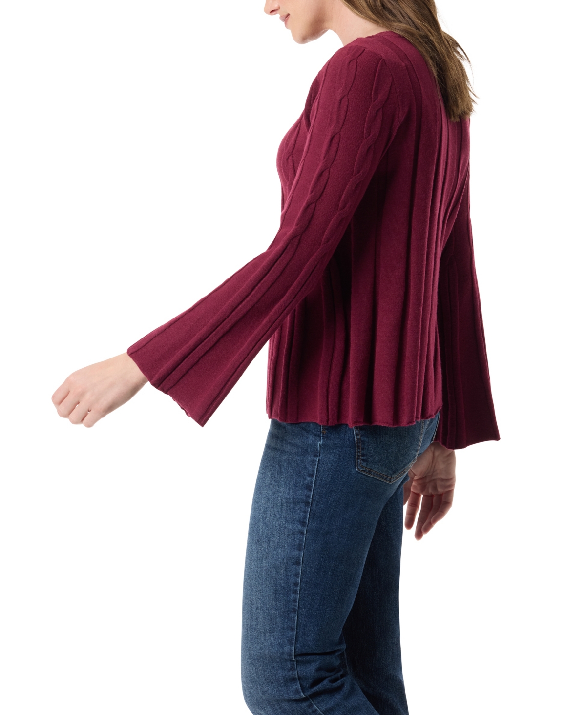 Gloria Vanderbilt Women's Maren Cable Knit Sweater In Burgundy