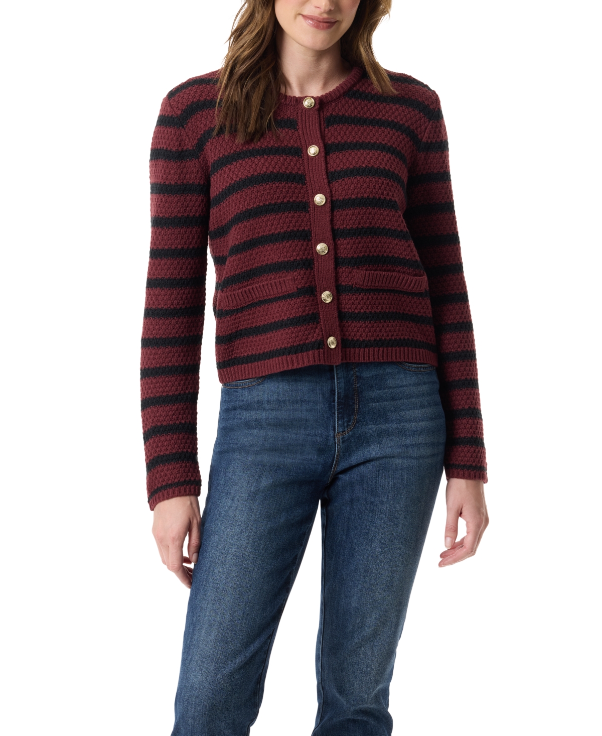 Gloria Vanderbilt Women's Lorin Crew Neck Cardigan Sweater In Red